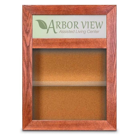 United Visual Products Outdoor Enclosed Combo Board, 48"x36", Brnz Frame/Burgundy & Dark Spruce UVCB4836ODBZ-BURGUN-DRKSPR